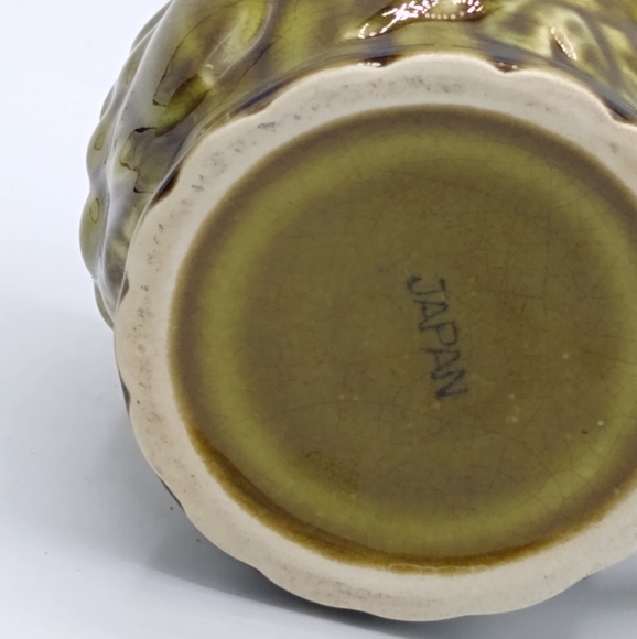 Japan Ceramic Embossed Relief Fruit Grapes Pears Avocado Green Tea Cup Mug Vtg - Picture 6 of 11